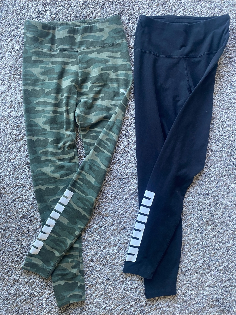 Puma Girls' Leggings Duo - Black & Green Camo size S😻🍀
